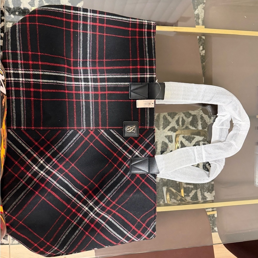 Victoria’s Secret Red Plaid Tote Bag